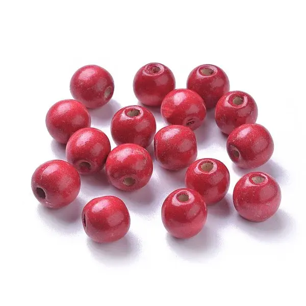 Dyed Natural Wood Beads