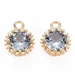 Brass Micro Pave Cubic Zirconia Charms