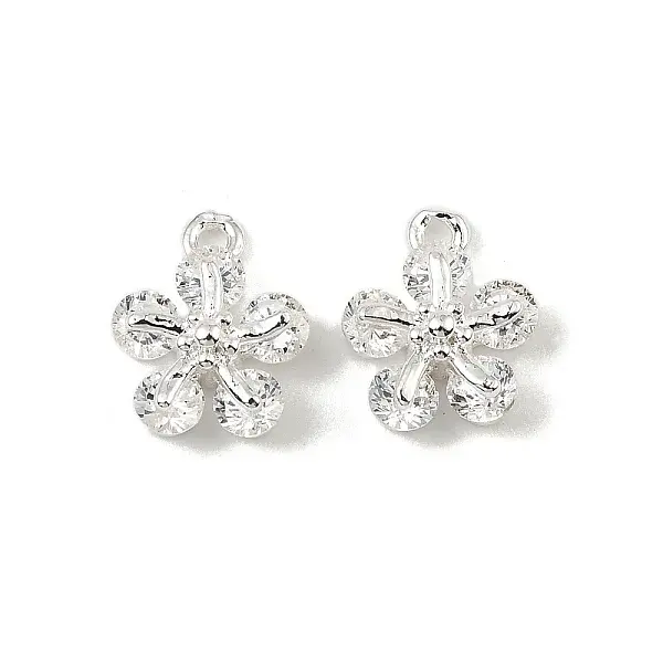 Brass Micro Pave Cubic Zirconia Charms