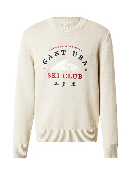 GANT Sveter  nebielená / tmavomodrá / červená / biela