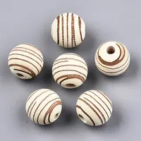 Painted Natural Wood Beads