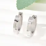304 Stainless Steel Clear Cubic Zirconia Hoop Earrings