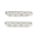 Brass Micro Pave Clear Cubic Zirconia Spacer Bars