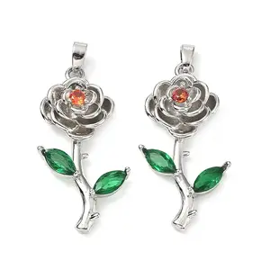 Brass Micro Pave Cubic Zirconia Pendants