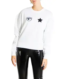 Chiara Ferragni bílá mikina s potiskem