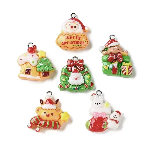 Christmas Opaque Resin Pendants