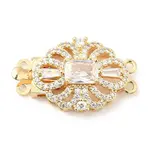 Brass Micro Pave Clear Cubic Zirconia Box Clasps