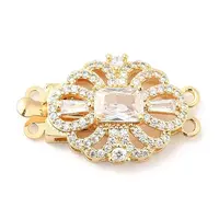 Brass Micro Pave Clear Cubic Zirconia Box Clasps