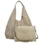 Stylový dámský koženkový set kabelek Selwin, béžová