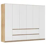 Rauch Möbel ŠATNÍ SKŘÍŇ S OTOČNÝMI DVEŘMI, bílá, barvy dubu, 271/210/54 cm