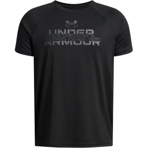 Under Armour SPLIT WORDMARK Chlapecké triko, černá, velikost XS