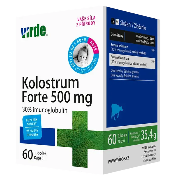 VIRDE Kolostrum Forte 500 mg 60 tobolek