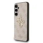 Zadní kryt Guess PU 4G Metal Logo pro Samsung Galaxy S25 FE, růžová