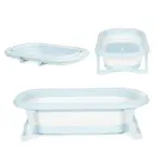 EcoToys Dětská skládací cestovní vanička s odtokem, šedomodrá