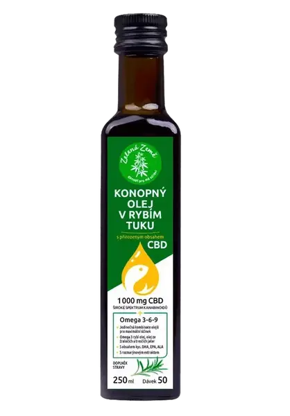 ZELENÁ ZEMĚ Konopný olej v rybím tuku s CBD 250 ml