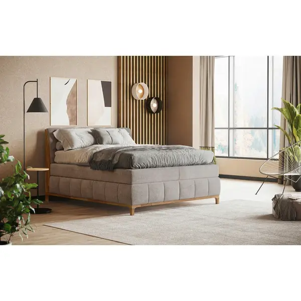 MID.YOU POSTEL BOXSPRING, 160/200 cm, pískové barvy