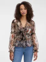 Vzorovaná halenka s dlouhým rukávem