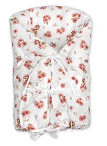 Baby Nellys Klasická retro zavinovačka LALLY šněrovací s výplní, Kačenky, růžová/bílá