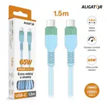 Datový kabel ALIGATOR SoftPastels 3A 65W, USB-C/USB-C, modrá