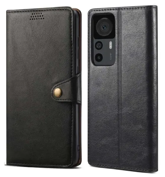 Lenuo Leather flipové pouzdro pro Xiaomi 12T/12T Pro, černá