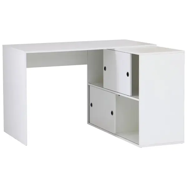 MID.YOU ROHOVÝ PSACÍ STŮL, bílá, 120/78/107 cm