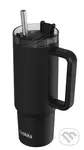 Nerezový termohrnček so slamkou Vibe Black 880 ml