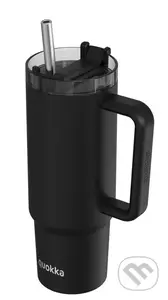 Nerezový termohrnček so slamkou Vibe Black 880 ml