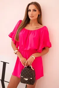 Kesi Dámsky bavlnený overal bez rukávov s viazaním v páse ecru