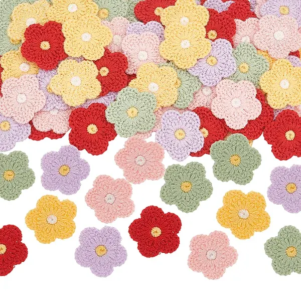 100Pcs 5 Colors Two Tone Polyester Knitted Ornament Accessories