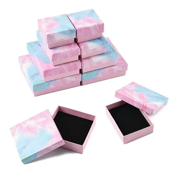 8Pcs 4 Styles Cardboard Paper Ring Boxes