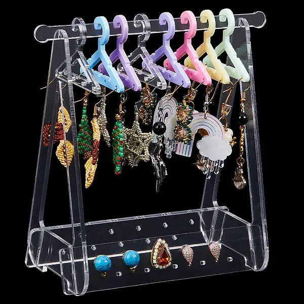 1 Set Coat Hanger Removable Acrylic Earring Displays