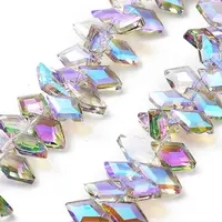 Electroplate Rhombus Glass Beads Strands