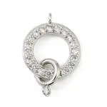 Brass Micro Pave Clear Cubic Zirconia Ring Connector Charms