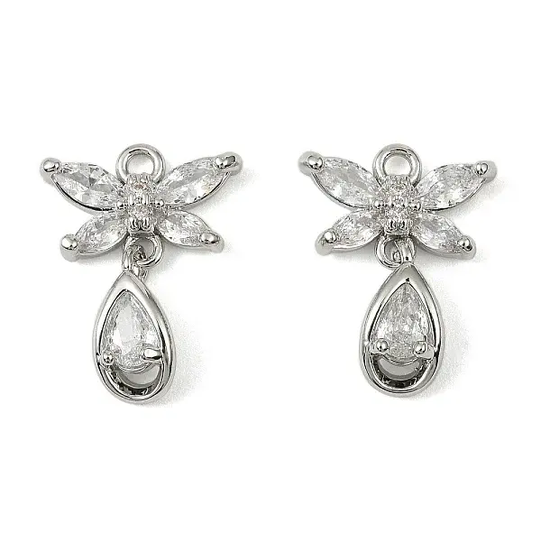 Brass Micro Pave Cubic Zirconia Pendants