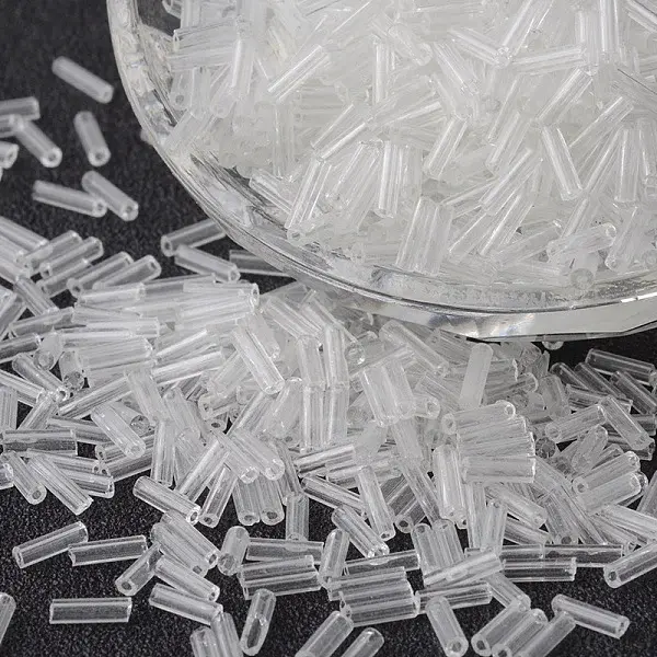 Transparent Glass Bugle Beads