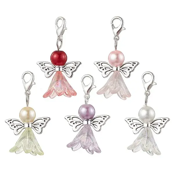 Angel Acrylic & Glass Pearl Pendant Decorations