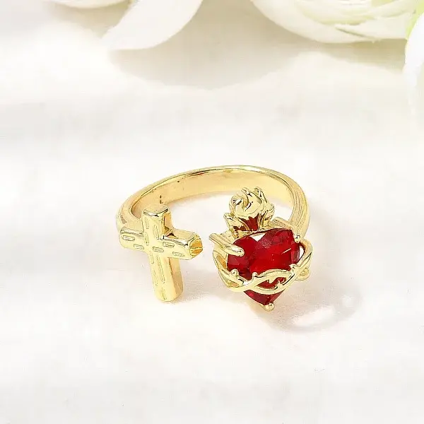 Glass Cuff Open Rings