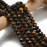 Three-color Natural Tiger Eye Beads Strands