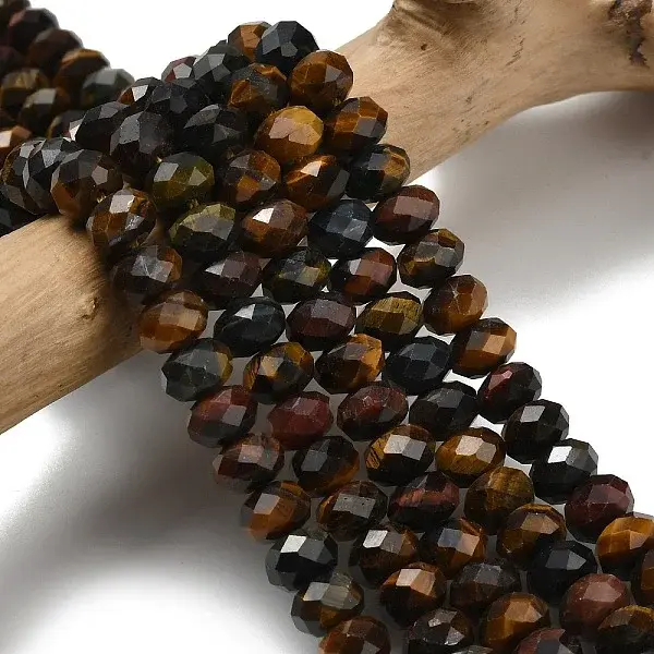 Three-color Natural Tiger Eye Beads Strands