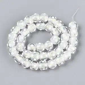 Handmade Foil Lampwork Beads Strands