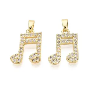 Brass Micro Pave Clear Cubic Zirconia Pendants