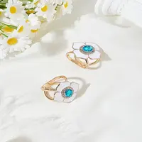 2Pcs Alloy Rhinestone Scarf Buckle Ring