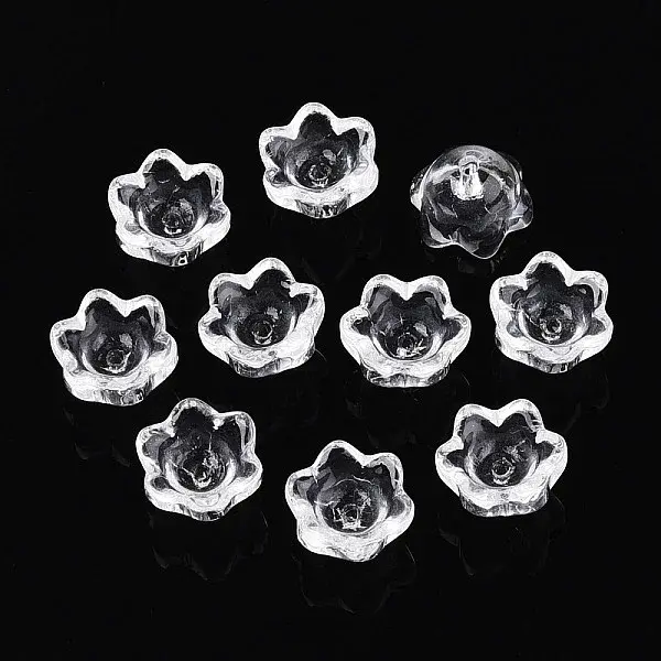 Transparent Glass Bead Caps