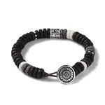 Dyed Natural Lava Rock Disc Beaded Bracelet