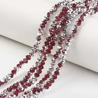 Electroplate Transparent Glass Beads Strands