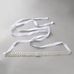 Polyester & Crystal Rhinestone Leaf Lady Tulle Belts