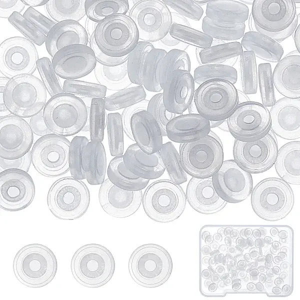 100Pcs Comfort TPE Plastic Pads for Clip on Earrings