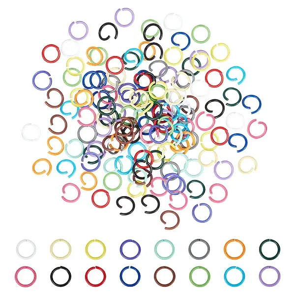 160pcs 16 Colors Baking Painted Iron Jump Rings
