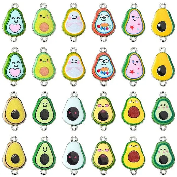 60Pcs 12 Colors Alloy Enamel Connector Charms