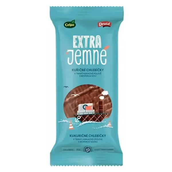 CELPO Extra jemné kukuřičné chlebíčky kakao a mořská sůl 70 g